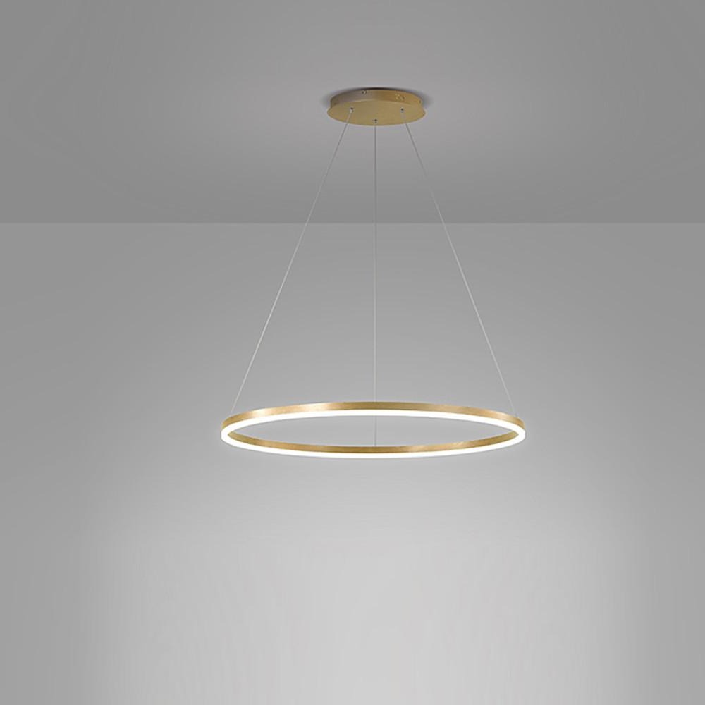 Modern LED Ring Chandelier Aluminium Acrylic Dimmable 3000K–6000K Remote Black Coffee Gold White 3 Sizes