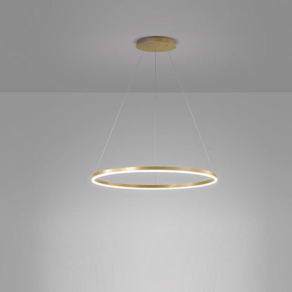 Modern LED Ring Chandelier Aluminium Acrylic Dimmable 3000K–6000K Remote Black Coffee Gold White 3 Sizes