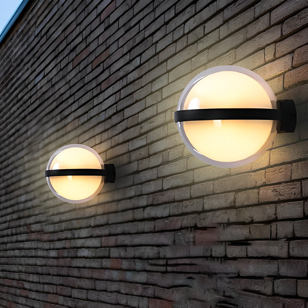 Modern Round Outdoor Wall Sconce Up Down LED 3 CCT Nordic Iron Acrylic