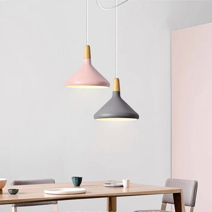 Nordic Pendant Ceiling Light – Wood Accent Series