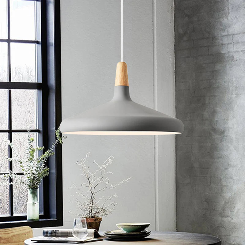 Nordic Pendant Ceiling Light – Wood Accent Series