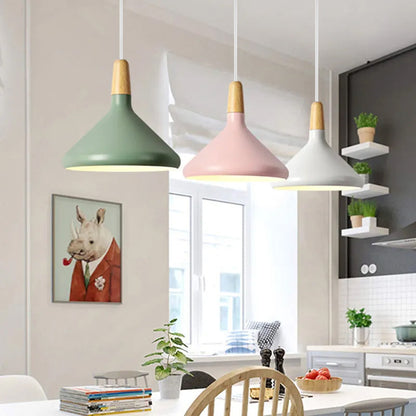 Nordic Pendant Ceiling Light – Wood Accent Series