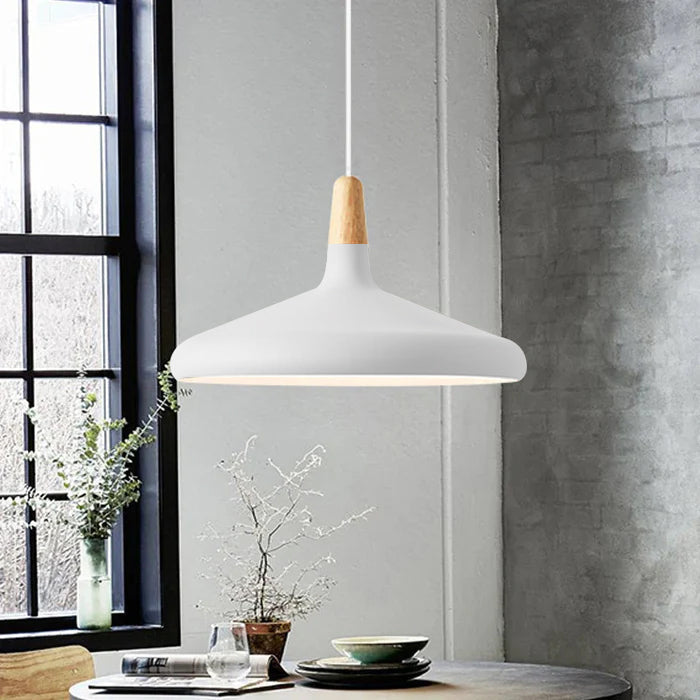 Nordic Pendant Ceiling Light – Wood Accent Series