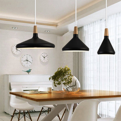 Nordic Pendant Ceiling Light – Wood Accent Series