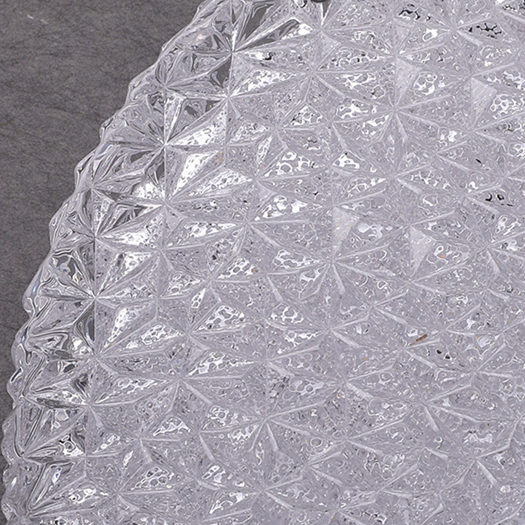 Crushed Ice Glass Crystal Flush Mount Chrome Two Sizes Three Modes