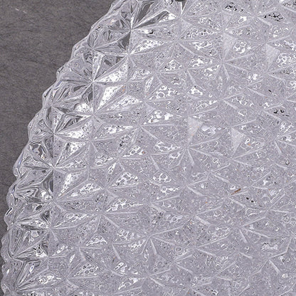 Crushed Ice Glass Crystal Flush Mount Chrome Two Sizes Three Modes