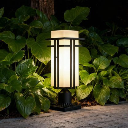 Retro Black Die-Cast Aluminum Path Light Frosted Glass 7W LED Outdoor IP55 Garden Gate