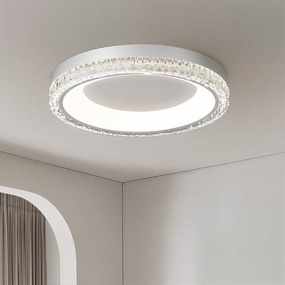 Italian Minimalist Acrylic Flush Mount Round White Black Three Sizes