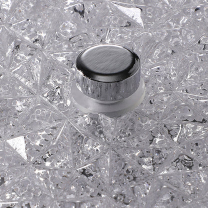 Crushed Ice Glass Crystal Flush Mount Chrome Two Sizes Three Modes