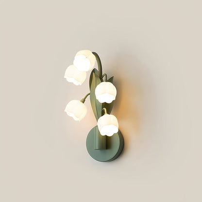 French Country Bellflower Glass Wall Sconce – Floral Indoor Wall Light