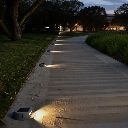 Solar Flush Embedded LED Deck Pathway Step Light ABS Gray Dual CCT IP65 10hr