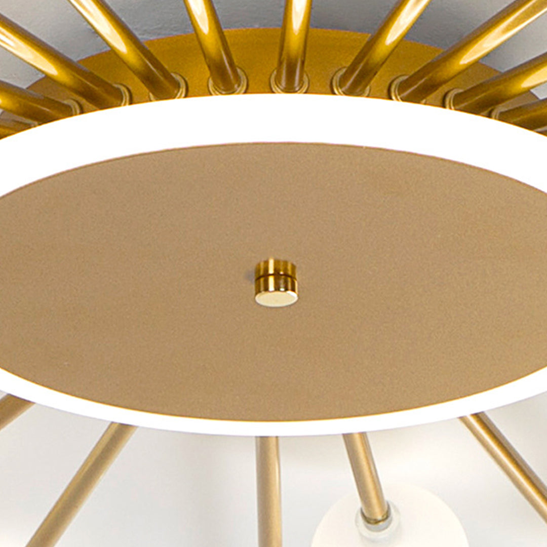 Sputnik Glass Globe Flush Mount Gold Black 18 24 30 Heads