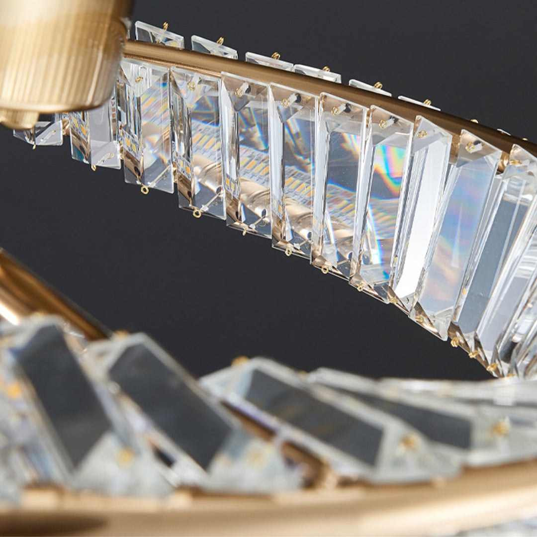Möbius Twisted Ring Crystal Flush Mount Gold Three Sizes