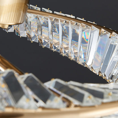 Möbius Twisted Ring Crystal Flush Mount Gold Three Sizes