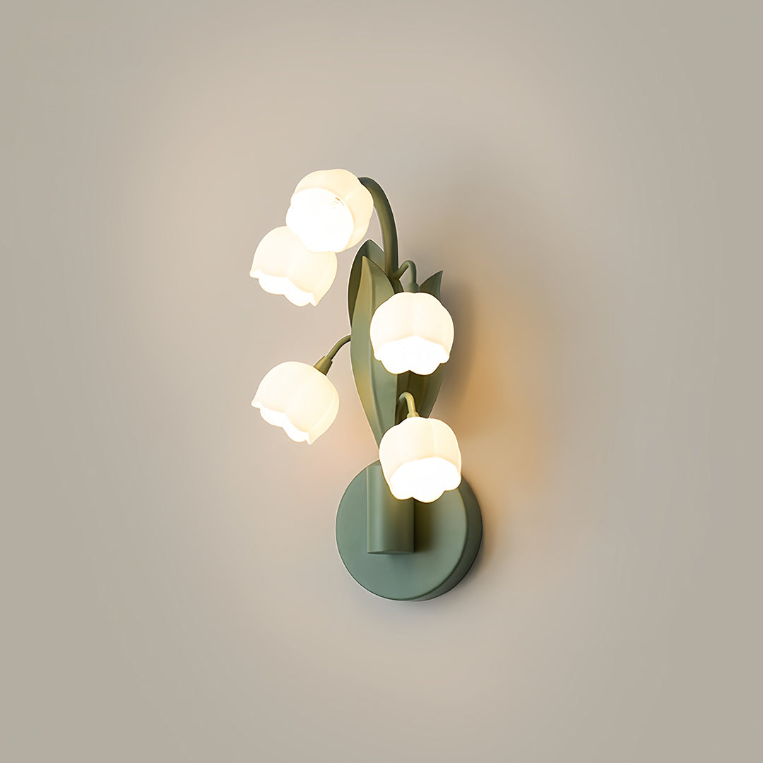 French Country Bellflower Glass Wall Sconce – Floral Indoor Wall Light
