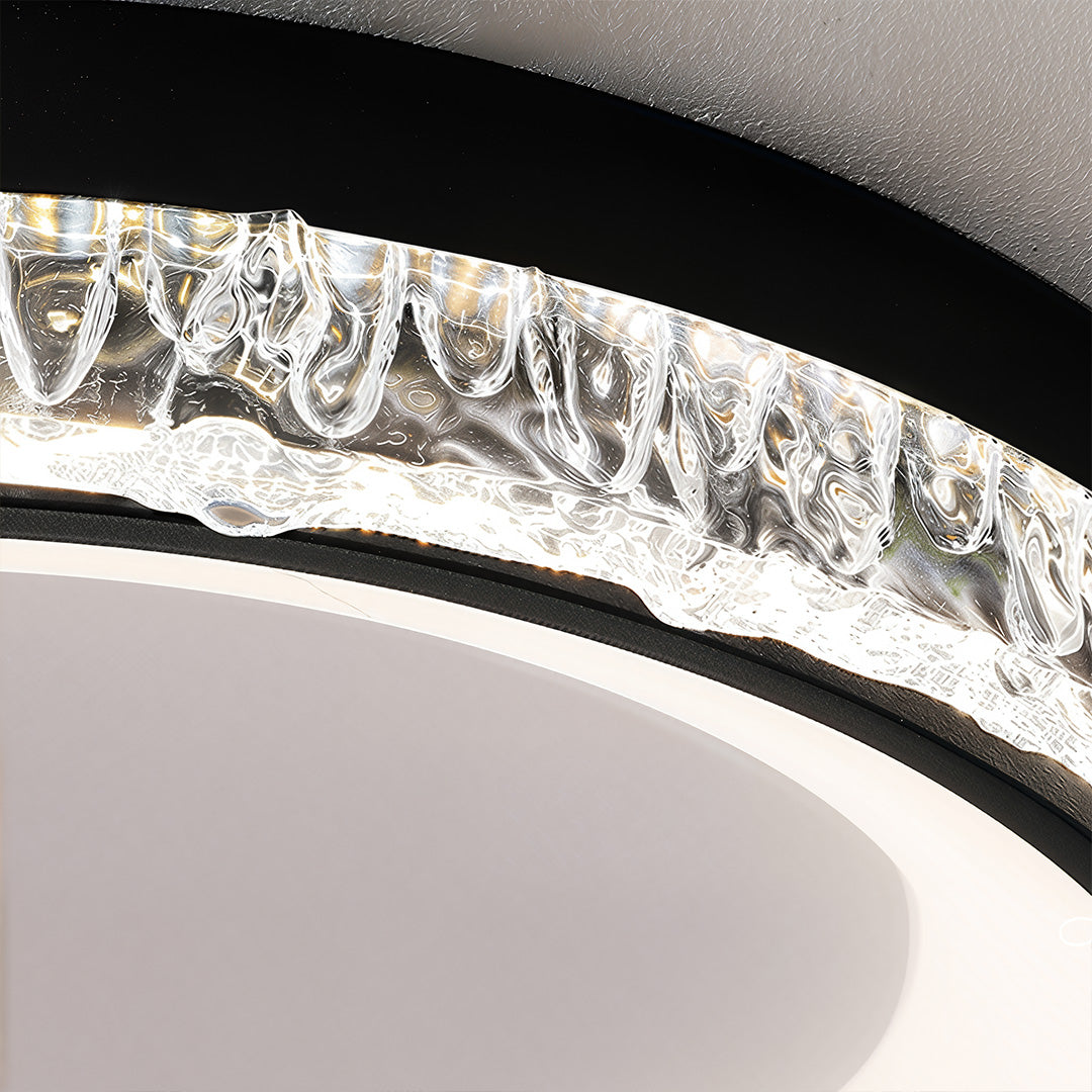 Italian Minimalist Acrylic Flush Mount Round White Black Three Sizes