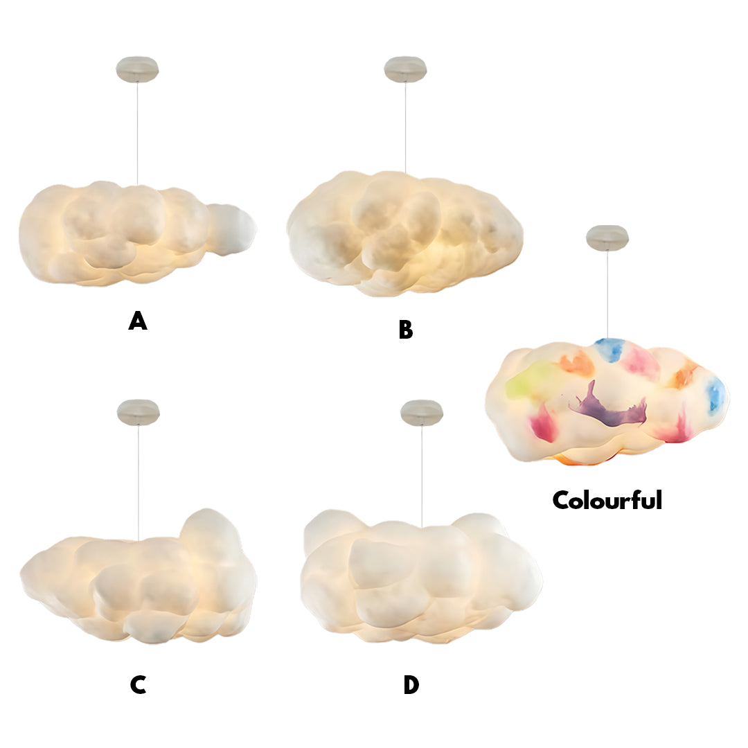 3D Cloud Fabric Pendant Light E26/E27 LED 2800LM 3000K White Pastel 7 Sizes Indoor