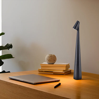 Cone Table Lamp Matte Aluminium Wireless Stepless Dimming Five Colours