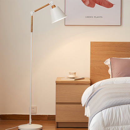 Floor Reading Lamp LED Dimmable Remote 180 Degree Adjustable Arm E27 Iron Baked Paint Eye Care Black White 63 Inch