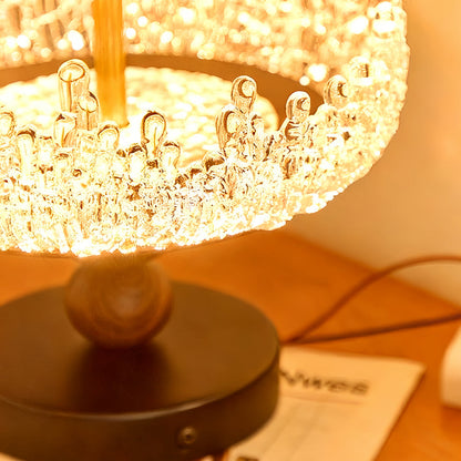 Water Drop Semi-Flush Mount Walnut Finish Vintage French Style LED