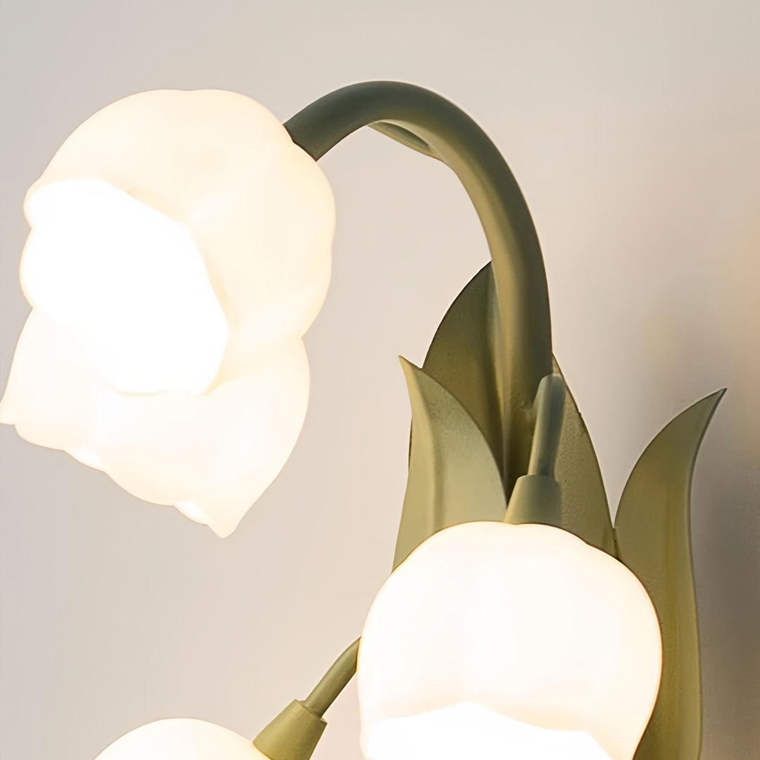 French Country Bellflower Glass Wall Sconce – Floral Indoor Wall Light