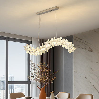 Crystal Chandelier Chrome K9 Crystal Flower French Luxury Integrated LED Stepless Dimming Remote Five Configurations