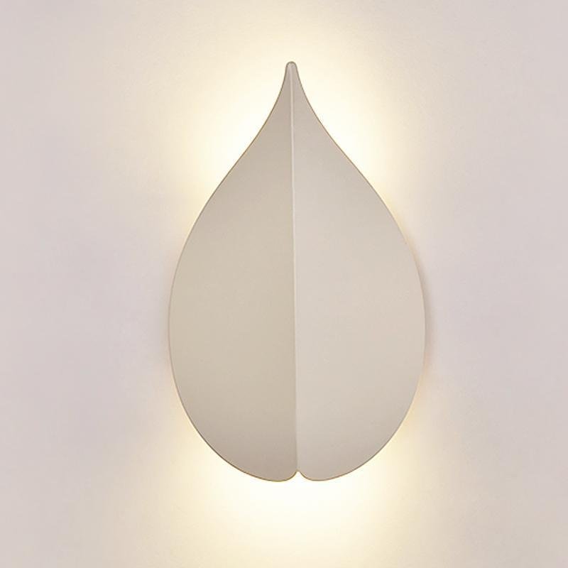Leaf Shaped LED Wall Sconce Modern Organic Indoor Bedroom Hallway White Black