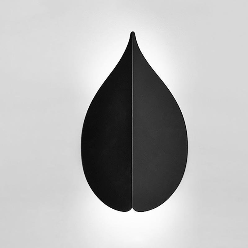 Leaf Shaped LED Wall Sconce Modern Organic Indoor Bedroom Hallway White Black