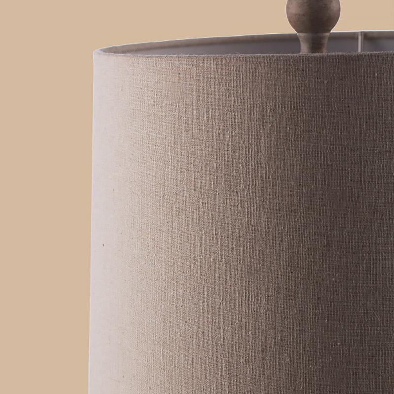 Modern Table Lamp Rustic Rope Stone Base Oatmeal Fabric Drum Shade E26 E27 LED Coastal Farmhouse Bedside Living Room 20 Inch