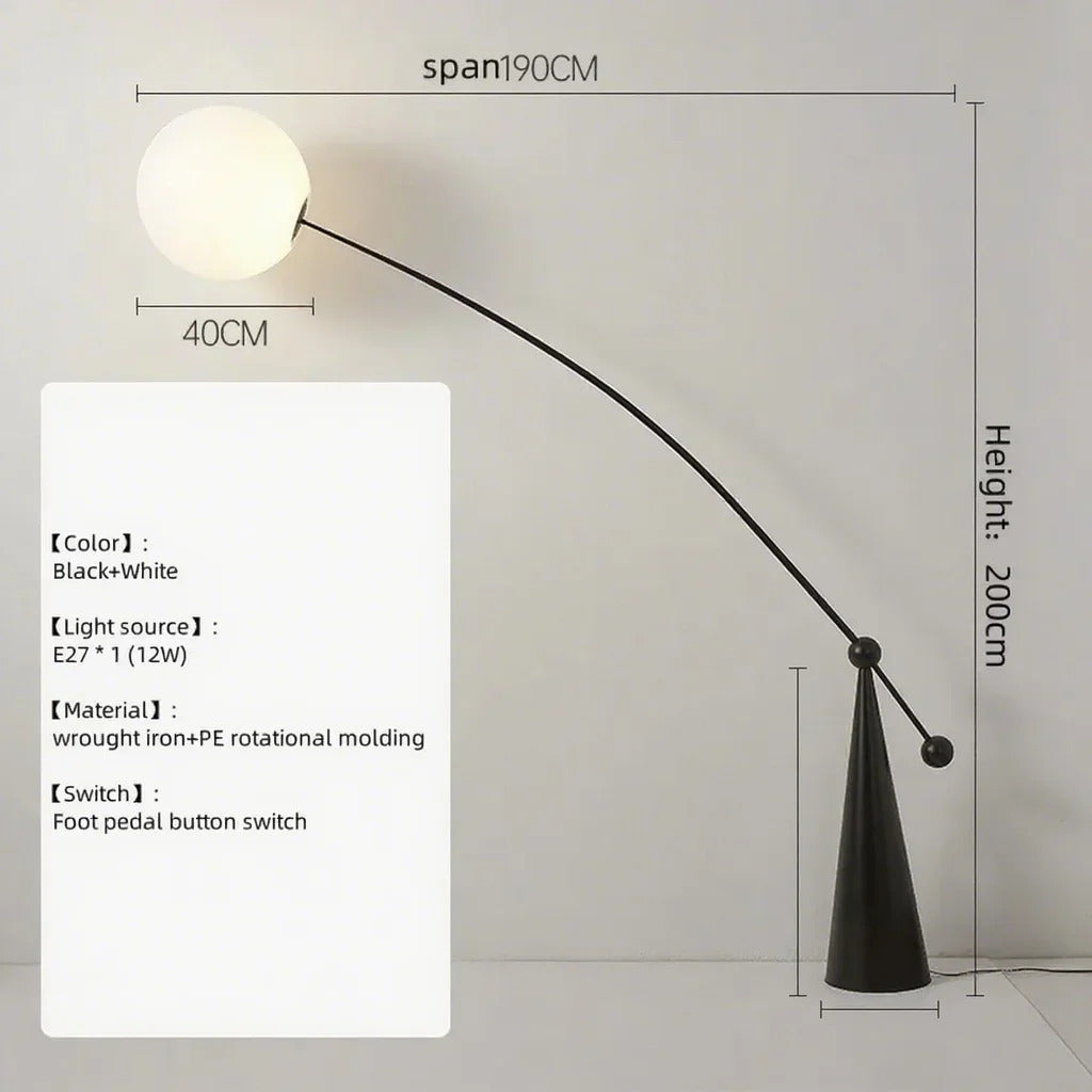 Fishing Rod LED Floor Lamp – Adjustable Arc Standing Light
