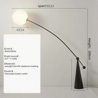 Fishing Rod LED Floor Lamp – Adjustable Arc Standing Light