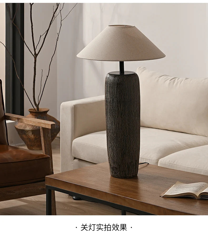 Quiet Pottery Ceramic Floor Lamp – Zen Fabric Shade