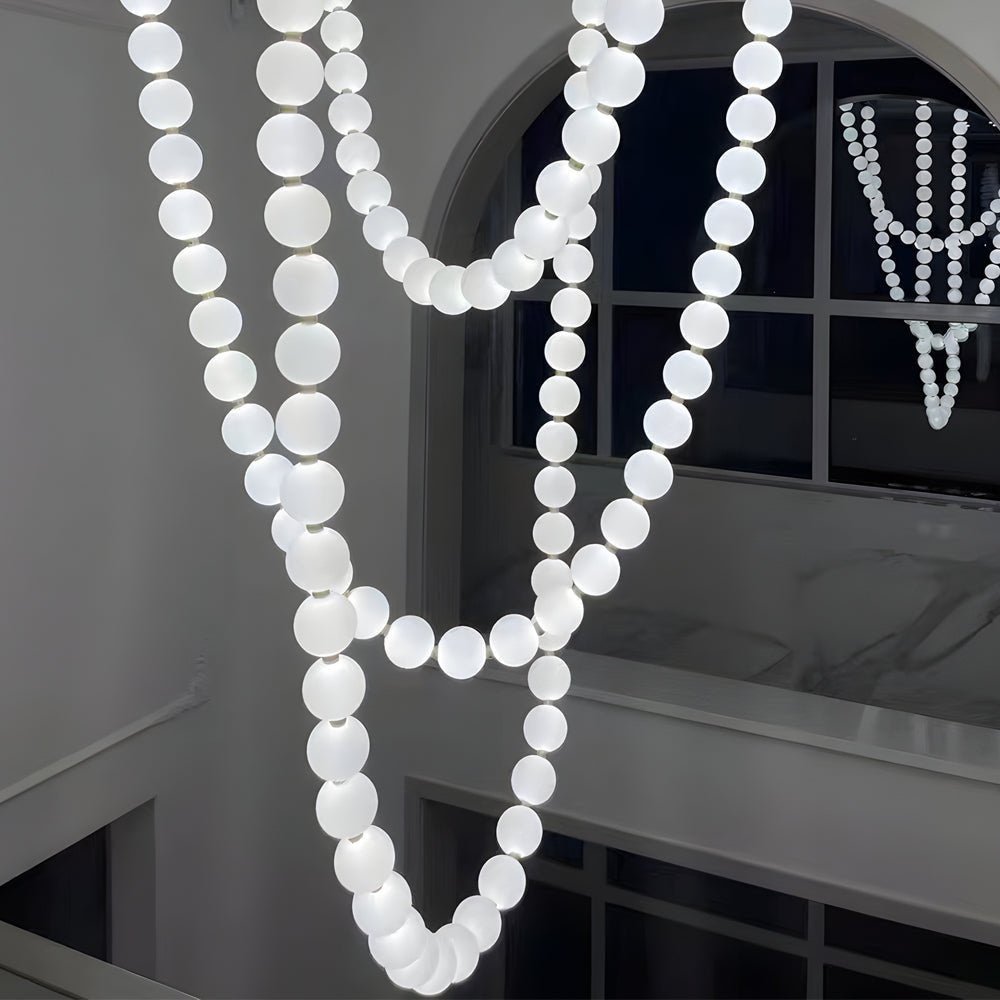 Pearl Necklace Chandelier Acrylic Ball LED Italian Style 3000K 4500K Warm White