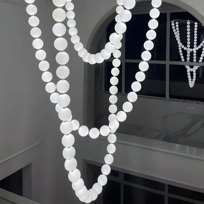 Pearl Necklace Chandelier Acrylic Ball LED Italian Style 3000K 4500K Warm White