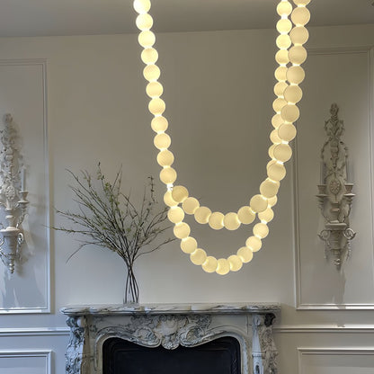 Pearl Necklace Chandelier Acrylic Ball LED Italian Style 3000K 4500K Warm White