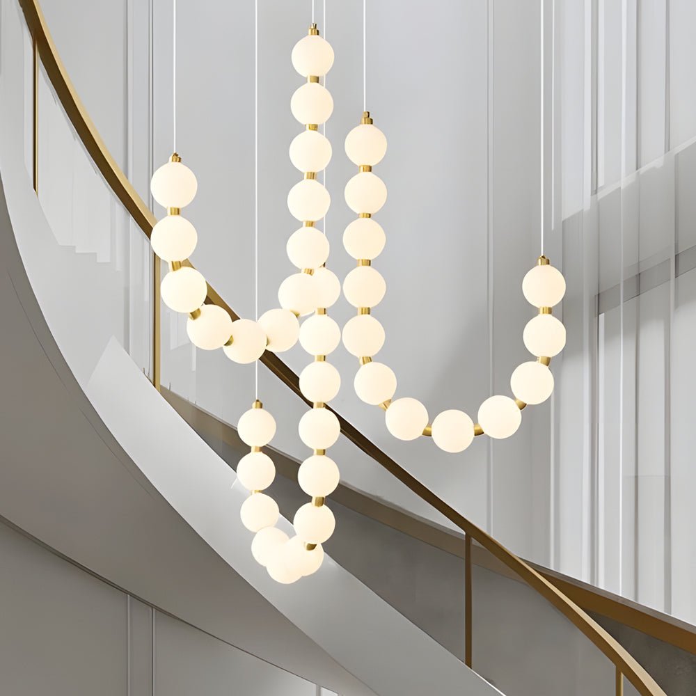 Pearl Necklace Chandelier Acrylic Ball LED Italian Style 3000K 4500K Warm White