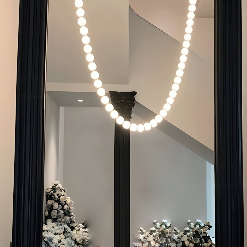 Pearl Necklace Chandelier Acrylic Ball LED Italian Style 3000K 4500K Warm White