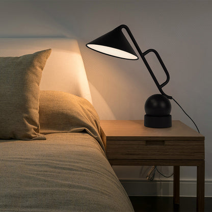 Modern Rechargeable LED Table Lamp Touch Dimmable Black Metal Industrial 180° Magnetic Desk Bedside Small Large