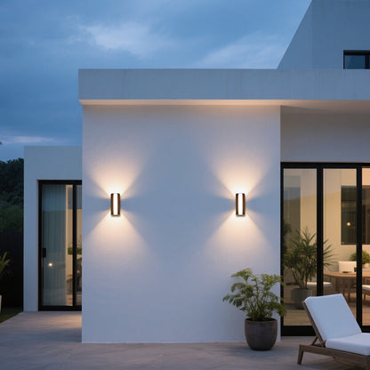 Modern LED Outdoor Wall Sconce 3-Way Up Down Forward OSRAM IP65 Black 2 Sizes