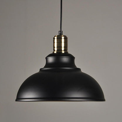 Industrial Metal Dome Pendant Red Bronze White Black Silver 3 Sizes E26