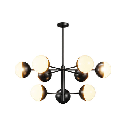 White Glass Globe Chandelier Modern Nordic Copper Nickel Black Living Room Dining Room