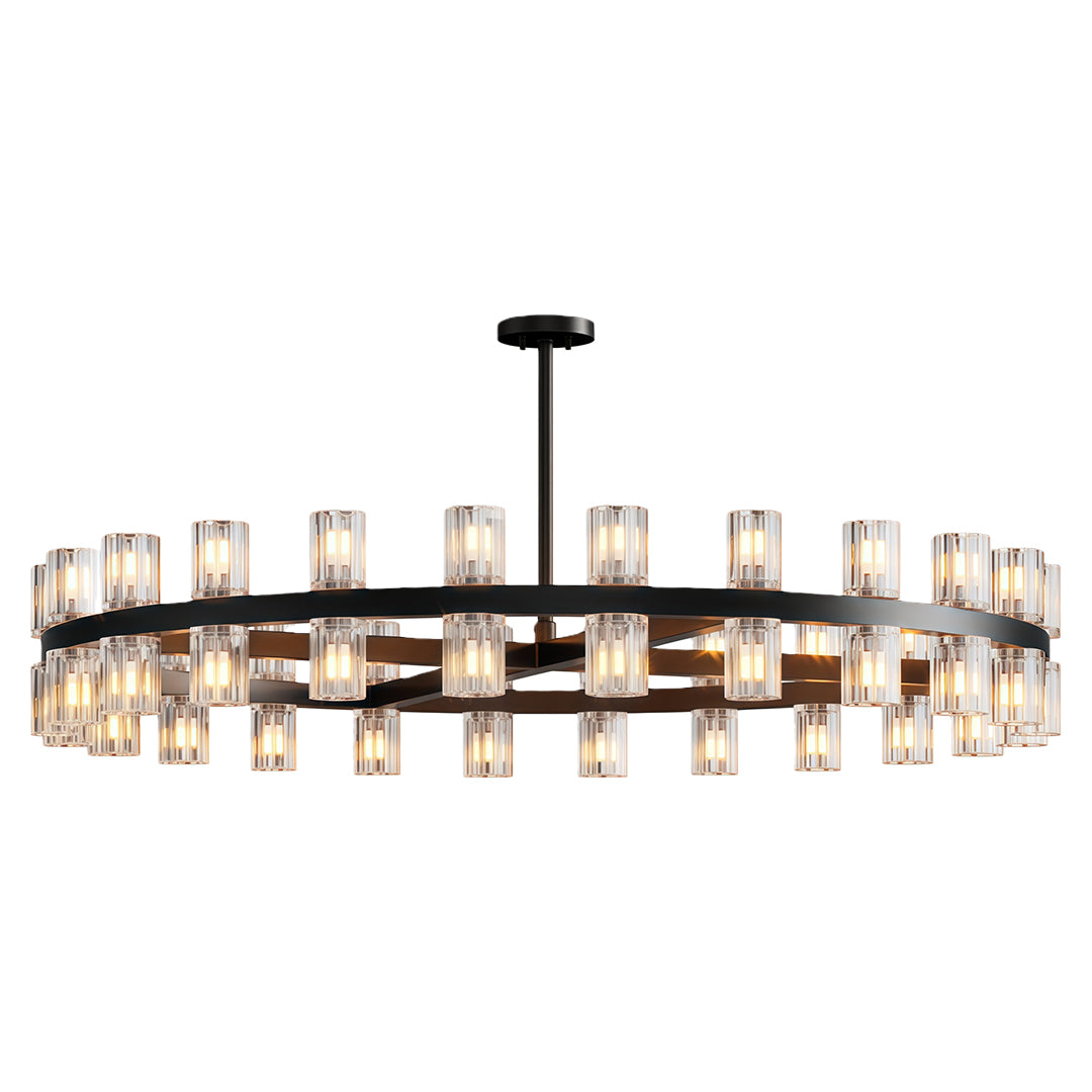 Crystal Chandelier Solid Copper Glass Cylinder Matrix G4 American Style Large-Scale