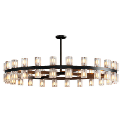 Crystal Chandelier Solid Copper Glass Cylinder Matrix G4 American Style Large-Scale