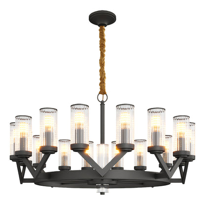 Fluted Cylinder Drop Chandelier