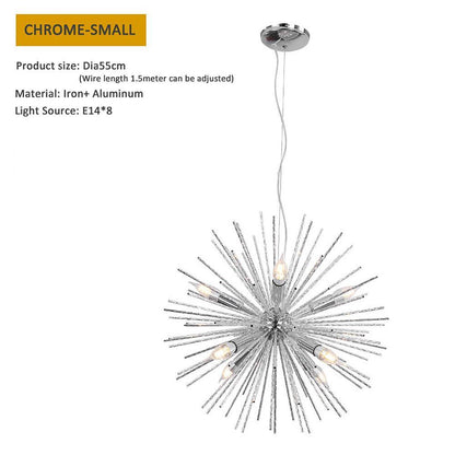 Geometric Starburst Chandelier – Modern Dining Room Statement Fixture