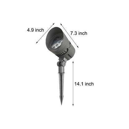 Hardwired LED Outdoor Spotlight 18W Adjustable Die-Cast Aluminum Tempered Glass IP65 4 CCT Options Black