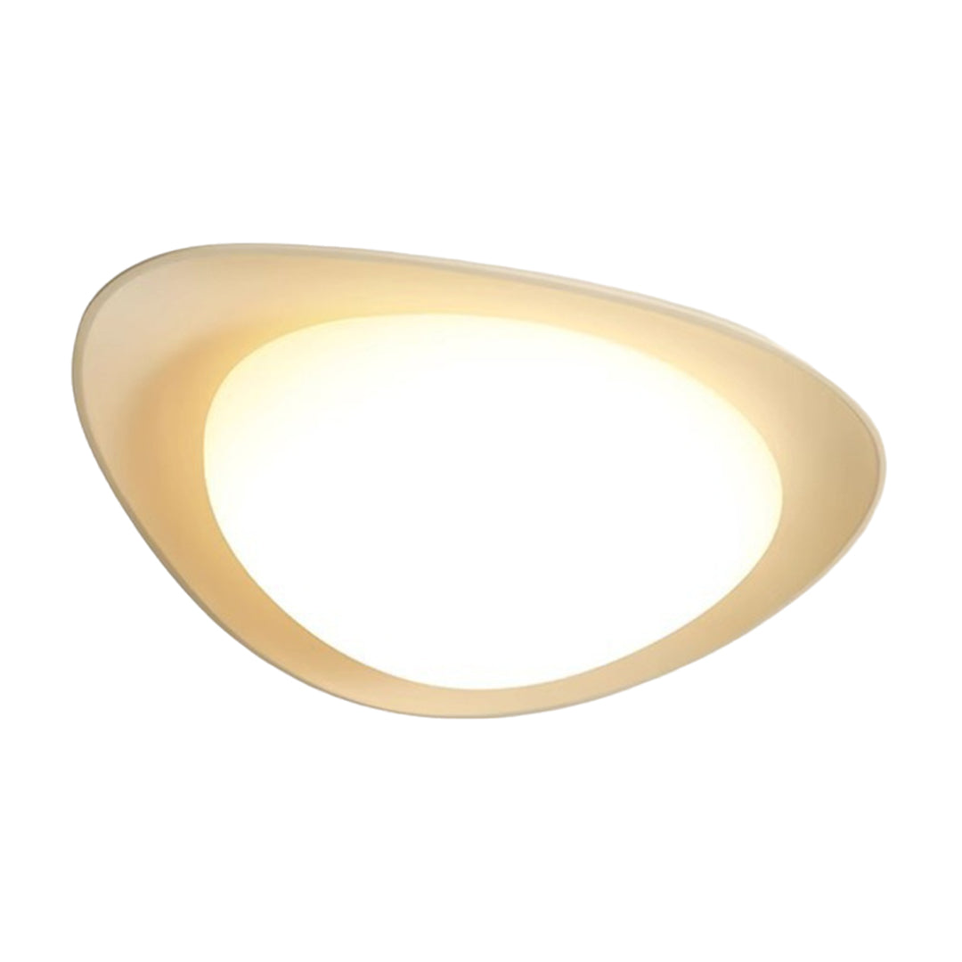 Pebble Shape Full Spectrum Flush Mount Resin Green Beige White Two Sizes