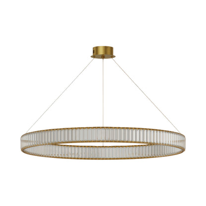 Crystal Ring Chandelier Solid Copper Clear Crystal Rods Integrated LED 3-Step Dimming American Style