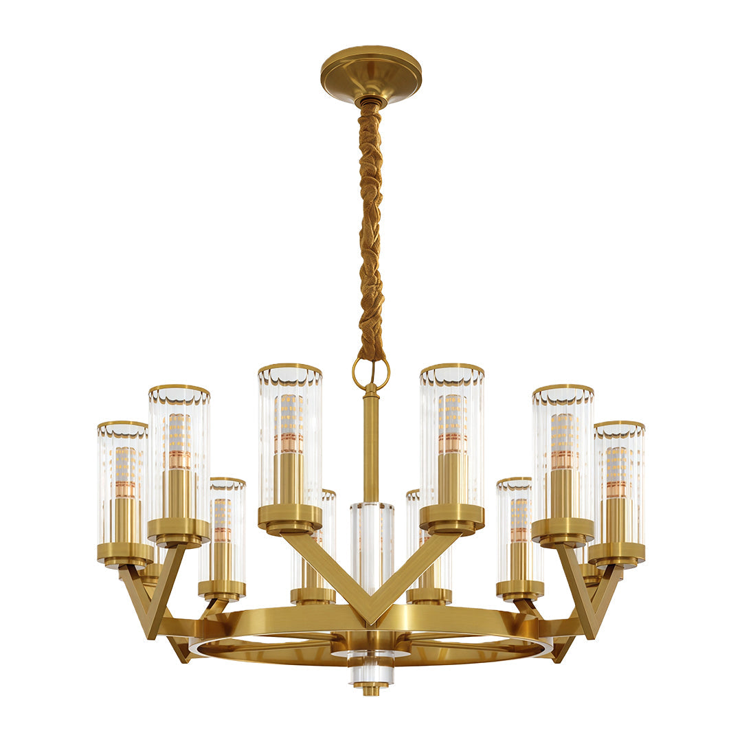 Fluted Cylinder Drop Chandelier