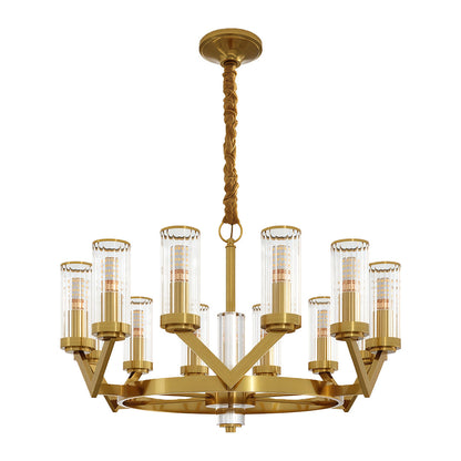 Fluted Cylinder Drop Chandelier